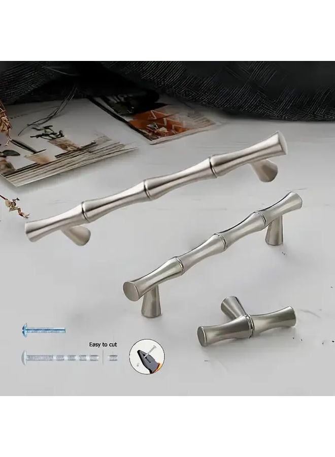 Brushed Nickel Cabinet Handles 96mm Pitch 3 Pack Solid Zinc Alloy Drawer Pulls - Image 1
